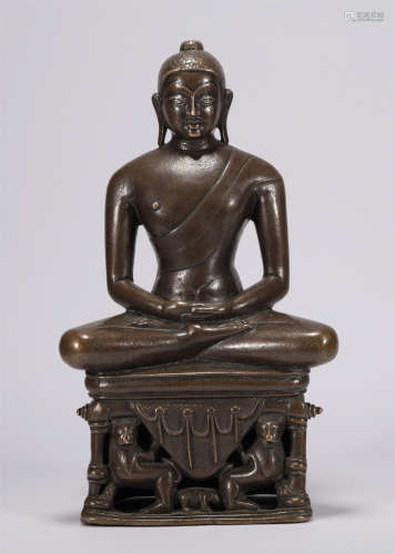 A BRONZE SITTING BUDDHA STATUE