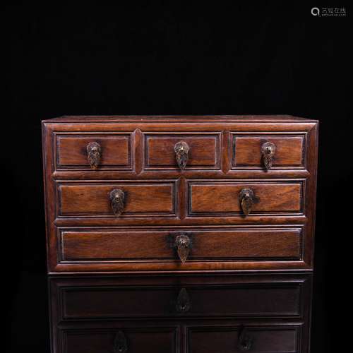 A HUANG HUA LI CABINET WITH MULTIPLE DRAWERS