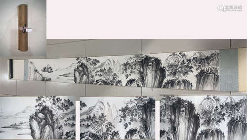 A LONG HAND SCROLL OF LANDSCAPE PAINTING