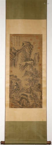 A CHINESE LANDSCAPE PAINTING SCROLL