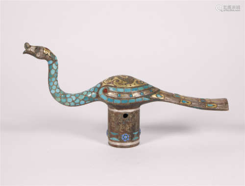 A BRONZE HANDLE FOR WALKING STICK