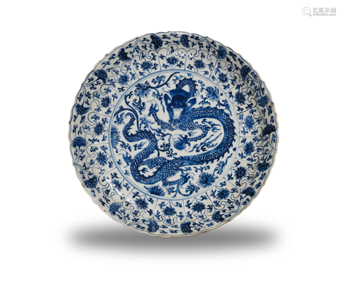 Chinese Blue and White Export Plate, 17-18th Century