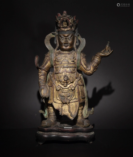 Chinese Bronze Statue of a Guardian, Ming Dynasty