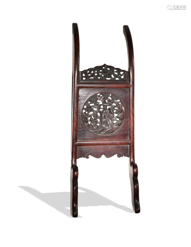 Chinese Carved Huanghuali Stand Element, 18th Century