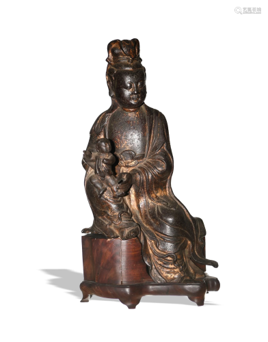 Chinese Gilt Bronze Guanyin, Ming Dynasty