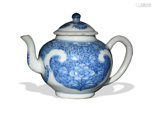 Chinese Blue and White Teapot, 18th Century