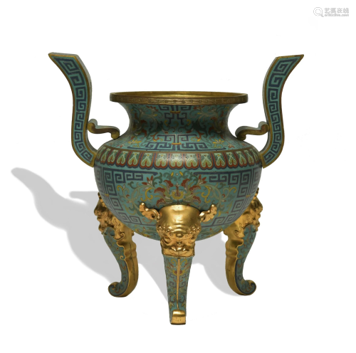Chinese Cloisonne Incense Burner, 18th Century