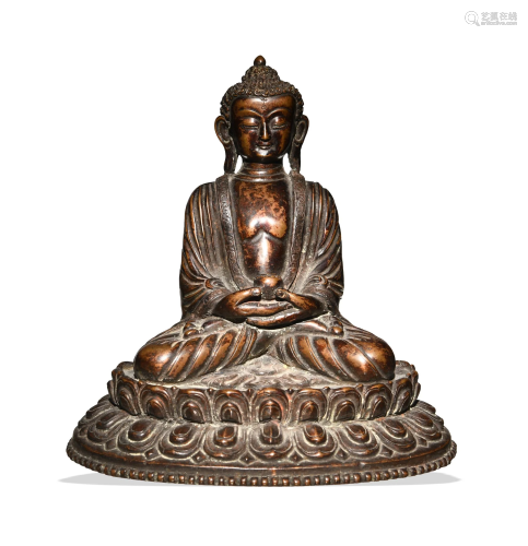 Chinese Bronze Amitabha Buddha, 18th Century or Earlier