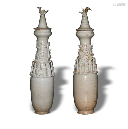 Pair of Chinese Yingqing Vases, Song Dynasty