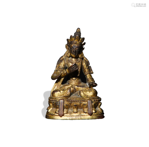 Chinese Gilt Bronze Buddhist Figure, 18th Century