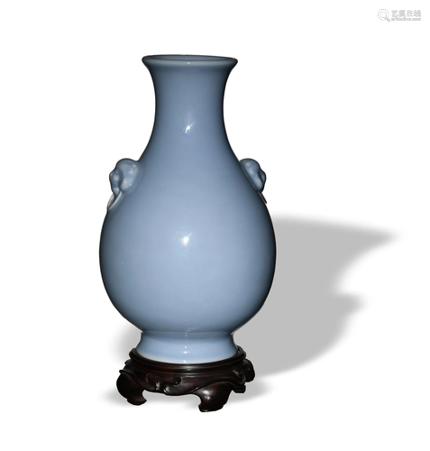 Chinese Powder Blue Vase with Stand, Republic Period