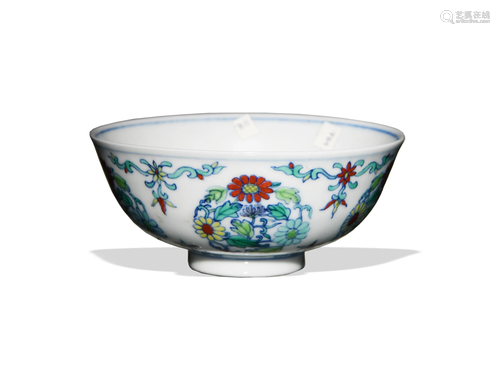 Chinese Doucai Chrysanthemum Bowl, Republic