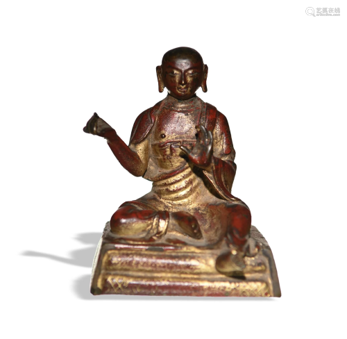 Chinese Gilt Bronze Monk, 18th Century