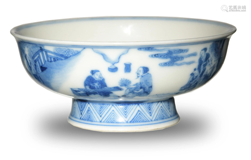 Chinese Blue and White Porcelain Bowl, 19th Century