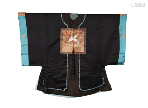 Chinese 9th Rank Civil Officer's Robe, 19th Century