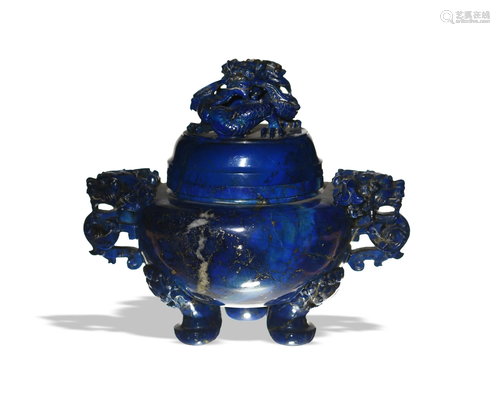 Chinese Lapis Lazuli Incense Burner