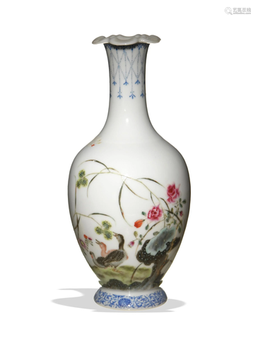 Chinese Famille Rose Vase with Ducks, Republic