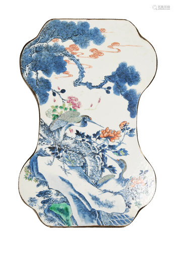 Chinese Famille Verte Hulu Plaque, 19th Century