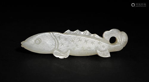 Chinese White Jade Fish, 18th Century or Earlier