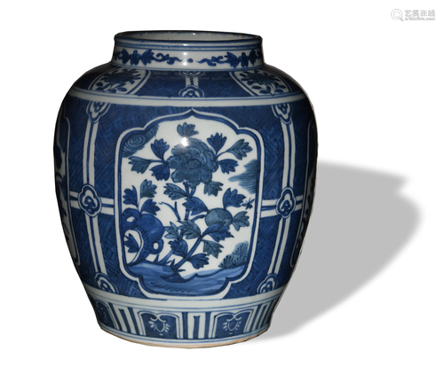 Chinese Blue and White Jar, Wanli Period