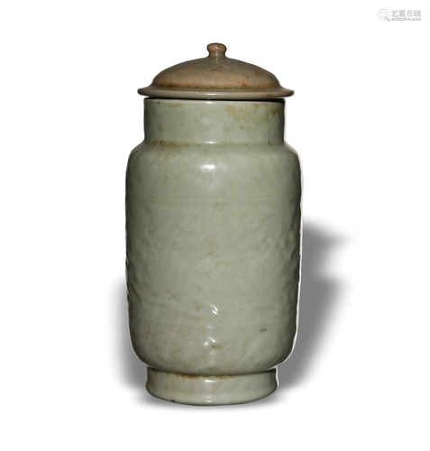 Chinese Celadon Longquan Jar, Ming Dynasty