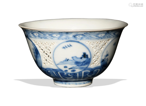 Chinese Export Blue and White Bowl, Kangxi