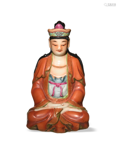 Chinese Famille Rose Porcelain Buddha