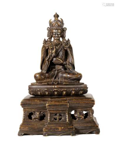 13th century - Gilt with Silver Inlay Buddha Statue