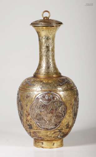 Tang Dynasty - Silver Gilt Vase