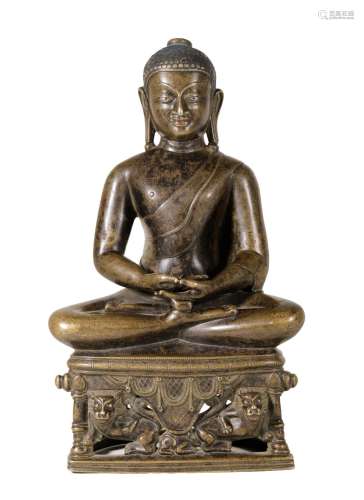 13th century - Gilt with Silver Inlay Buddha Statue