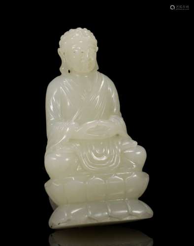 Qing Dynasty - Hetian Jade Buddha