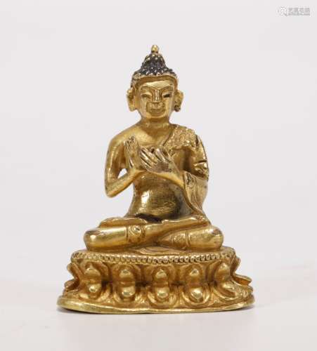 Qing Dynasty - Gilt Buddha Statue