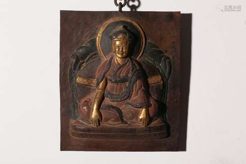 chinese gilt bronze karmapa wall hanging