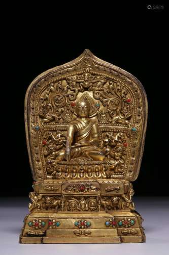 chinese gilt bronze statue of buddha