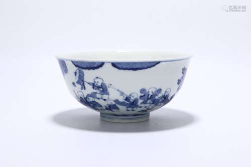 chinese blue and white porcelain figure pattern bowl
