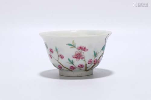 chinese famille rose porcelain floral pattern cup