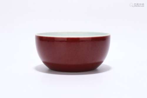 chinese sacrificial-red glazed porcelain washer