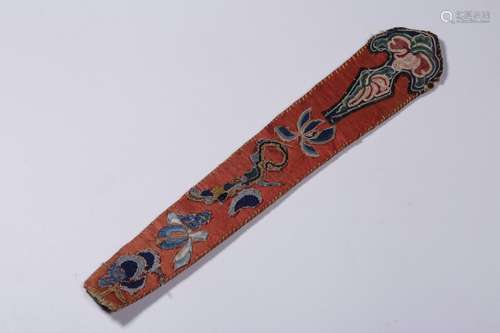 chinese embroidery fan cover with floral pattern