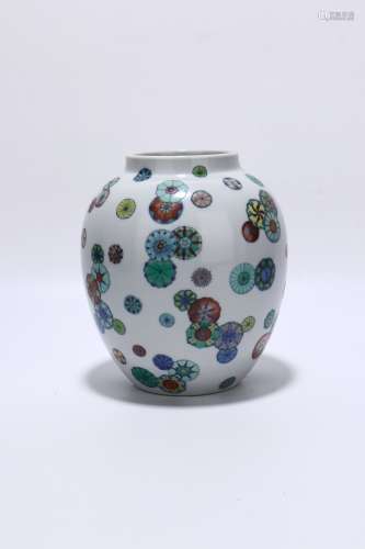 chinese famille rose porcelain jar with ball flower