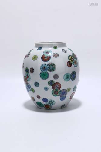 chinese famille rose porcelain jar with ball flower