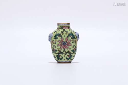 chinese yellow-ground porcelain snuff bottle