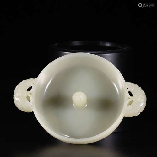 chinese hetian jade incense pot