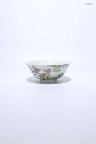 chinese famille rose porcelain floral pattern bowl