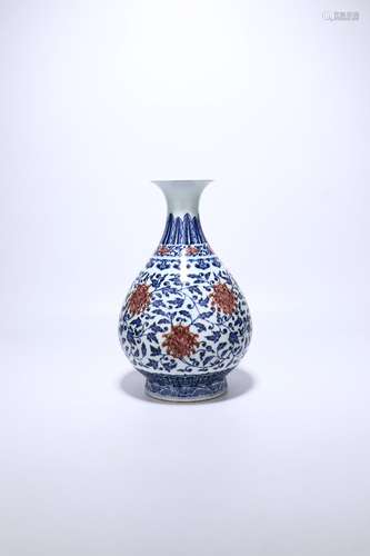 chinese blue and white porcelain pear shaped vase