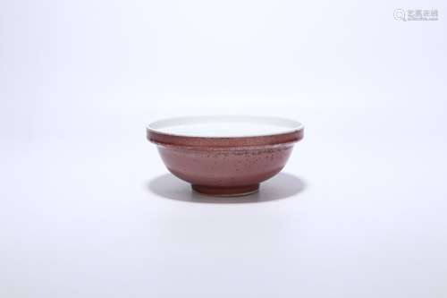 chinese sacrificial-red glazed porcelain bowl