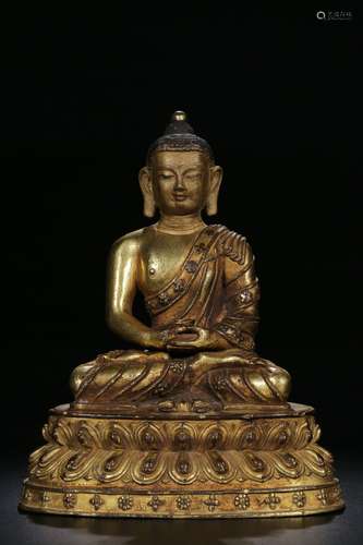 chinese gilt bronze sakyamuni statue