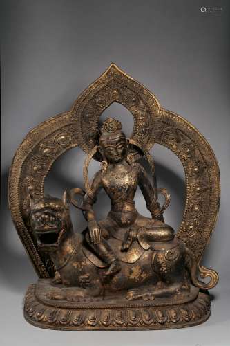 chinese bronze statue of guanyin