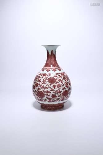 chinese underglaze red porcelain pear shaped vase