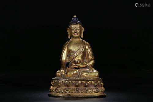 chinese gilt bronze sakyamuni statue