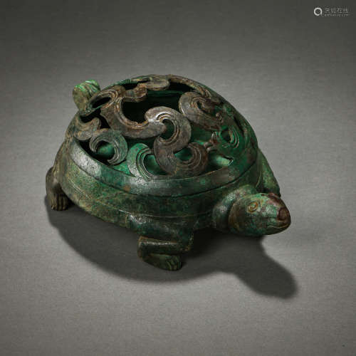 CHINESE HAN DYNASTY BRONZE TURTLE AROMA STOVE